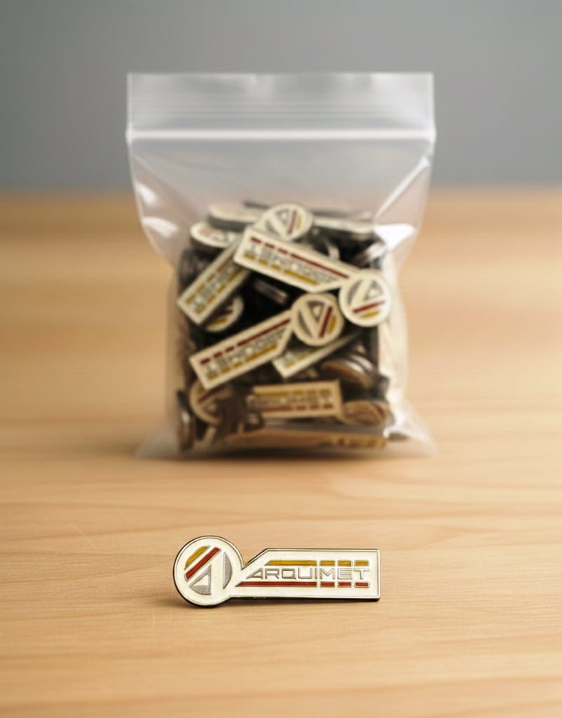 Pin plateado esmaltado institucional